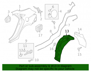Mudguard rear right front part Hyundai Elantra 21-23
