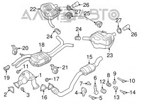 Catalytic converter bracket right Audi Q5 8R 09-17
