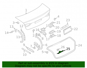 Audi A3 8V 15-20 Trunk Lid Lock Bracket