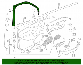 Door frame inner front right Audi A4 B9 17-25 black
