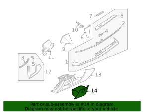 Box pocket for the front panel of the Audi A3 22-26 black