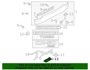 Mazda CX-50 23-25 exterior trunk handle