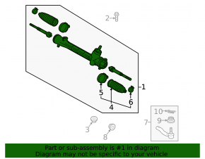 Steering rack Toyota Prius 30 10-15 under R17