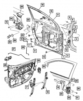 Door hinge lower front left Jeep Compass 11-16