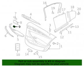Rear right window lift control trim BMW 5 G30 17-23 black