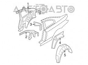 Rear left fender liner BMW 335i e92 07-13