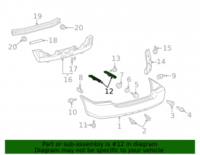 Rear bumper mount right Toyota Highlander 01-07