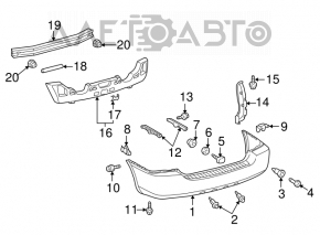 Rear bumper mount right Toyota Highlander 01-07