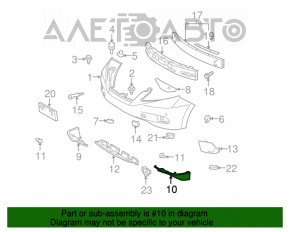 Front bumper lower left lip Lexus RX350 RX450h 10-12 pre-rest, structure