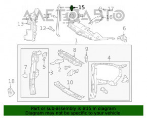 Left radiator deflector Toyota Highlander 14-16 2.7, 3.5