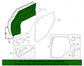 Door bare rear right Mitsubishi Outlander Sport ASX 10-23