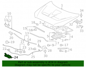 Mitsubishi Lancer 10-17 hood lock with sensor