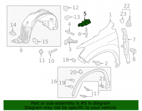 Front right fender bracket Honda Pilot 16-21