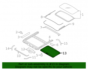 Sunroof curtain Subaru Outback 15-19