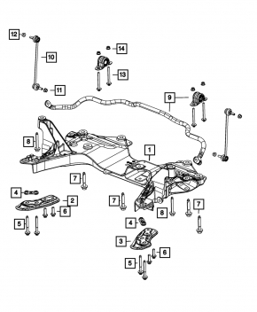 Front subframe Dodge Dart 13-16