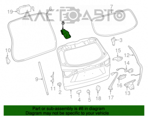 Right tailgate hinge for Toyota Highlander 14-16