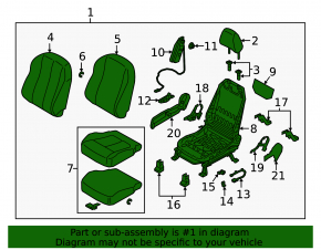 Passenger seat Mitsubishi Eclipse Cross 18-20 without airbag, fur, cloth, black