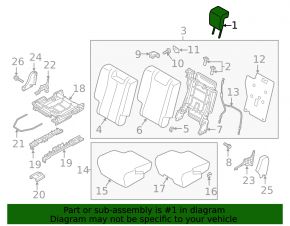 Mitsubishi Eclipse Cross 18-20 rear left headrest, black cloth