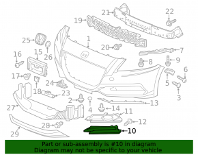 Right bumper grille for Honda CRZ 11-14 without fog lights