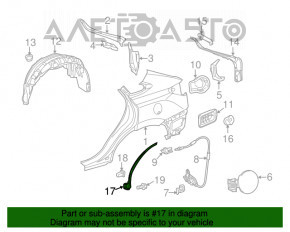 Rear right wing seal Lexus RX350 RX450h 10-15