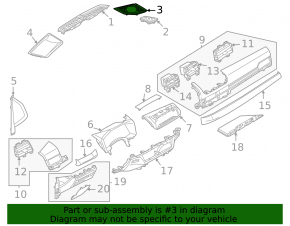 Mitsubishi Outlander 22-25 black left speaker panel trim