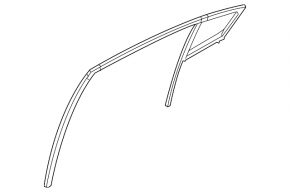 Rear left glass seal Kia Forte 4d 14-16