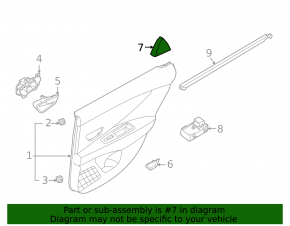 Door trim triangle rear right Hyundai Elantra 21-23
