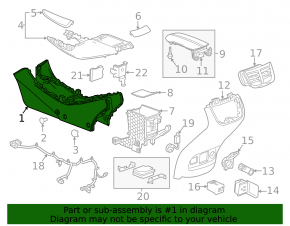 Central console bare Chevrolet Malibu 16- black, lower part, scuffs