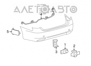 Front central parking sensors for Lexus LS460 LS600h 07-09 pre-restyling, without ring