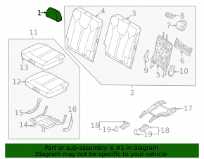 Rear left headrest, 3rd row, Kia Sorento 21-24 HEV, gray leather