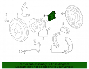 Rear left hub mounting bracket Chevrolet Trax 15-22 FWD
