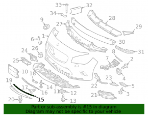 Front bumper grille right Mercedes CLA 17-19 without fog lights, structure, bumps