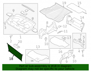 Ford Fusion mk5 13-20 Trunk Organizer Net Black