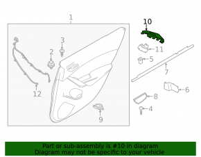 Black rear right window control trim for Mazda 6 18-21