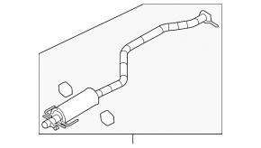 Exhaust line middle part Mazda6 09-13 2.5