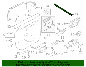 Lincoln Corsair 20-26 front right door glass inner seal