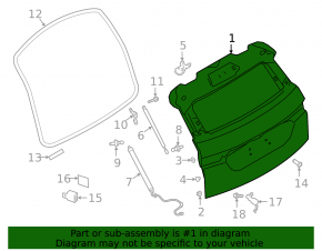 Land Rover Range Rover Evoque 19-23 naked tailgate
