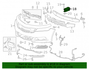 Front Bumper Reinforcement Fang Right Chevrolet Impala 14-20