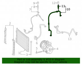 Air conditioner tube compressor-heater first Mercedes CLA 250 14-19 without cap