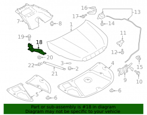 Right hood hinge for Subaru Forester 14-18 SJ