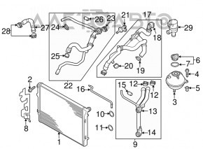 Radiator deflector right VW Jetta 11-14 USA