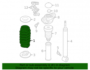 Rear left spring Audi A3 8V 15-16 4d AWD sport suspension