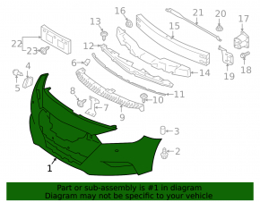 Bare front bumper Nissan Maxima A36 16-18 pre-restoration for parking sensors