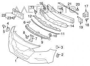 Bare front bumper Nissan Maxima A36 16-18 pre-restoration for parking sensors