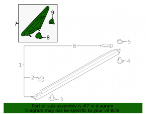 Wing molding triangle right Subaru Outback 15-19