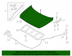The bare hood of a Hyundai Accent 18-22