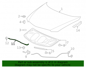 Support bonnet stop Acura ILX 13-15