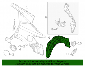 Rear right fender liner Nissan Murano 25-26