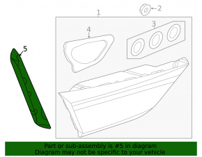 Left inner tailgate light trim for Audi Q3 83A 19-25