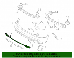 Rear bumper center molding for Kia Seltos 2021-23